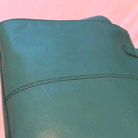 Rare Fossil Teal Satchel Leather Shoulder Bag Spring - Picture 6 of 11